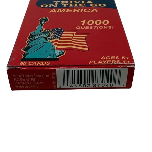 Classic Trivia On The Go America Game 1000 Questions  Ages 5+  50 Cards  Fundex - Picture 4 of 4